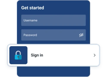 Graphic sign in screen.