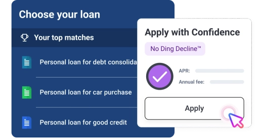 Graphic choose no ding card screen.