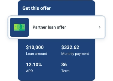 Graphic loan offer screen.