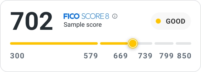 Credit score gauge.
