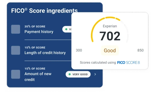 Graphic screen score and ingredients.