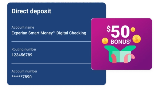 Graphic screen direct deposit and bonus.