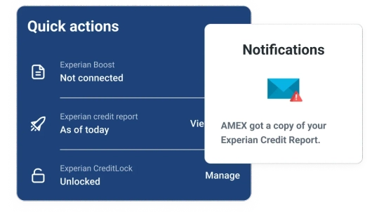 Graphic screen quick actions and alert.