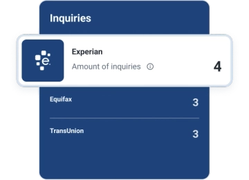 Graphic 3 credit bureaus inquiries screen.