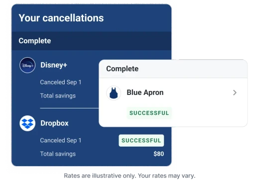 Graphic screen subscriptions and cancellations.