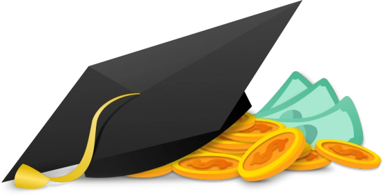 Graphic graduation hat student loan.