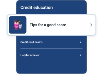 Graphic credit education screen.