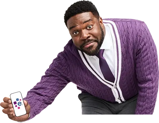 Graphic bff bending and holding phones.