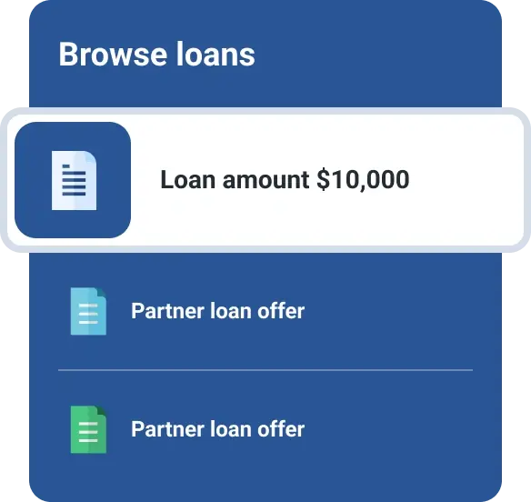 Graphic browse loans screen.