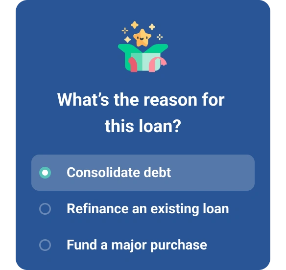 Graphic select loan reason.